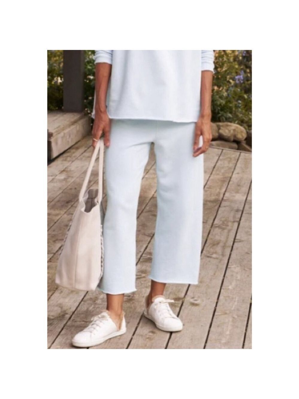 Frank & Eileen Catherine Wide Leg Sweatpants in Light Ice Blue S Flaw